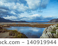 View of Dalyan River Delta and lagoon near Iztuzu Beach known as Turtle beach, Turkey. Wetlands, mountains and calm waterways create popular destination for summer travel, wildlife and nature tourism. 140919944