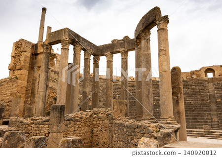 View of Roman Theatre of Dougga in north-west Tunisia View of Roman Theatre of Dougga in north-west Tunisia 140920012