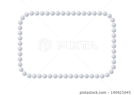 Rectangular frame with silver beads 140921045