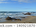 A scene of a sandy beach on the Sea of Japan (known as the East Sea in Korea) near Jeongdongjin, South Korea. 140921870