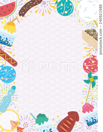 A frame featuring street food from a festival - Summer Festival A frame featuring street food from a festival - Summer Festival 140921986
