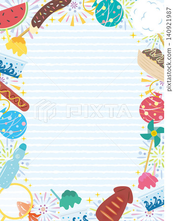 A frame featuring street food from a festival - Summer Festival A frame featuring street food from a festival - Summer Festival 140921987