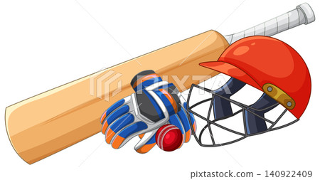 Professional Cricket Equipment Set with Bat Helmet Glove and Ball Professional Cricket Equipment Set with Bat Helmet Glove and Ball 140922409