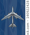 Top View Vector Illustration of a Military Bomber Plane Carrying Bombs 140922428