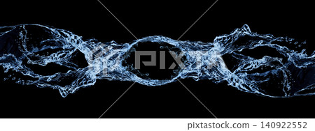 3D illustration of abstract water splashes on a black background | Clean and flowing waves and water splashes 3D illustration of abstract water splashes on a black background | Clean and flowing waves and water splashes 140922552