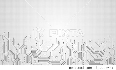 Gray electronic circuit lines vector illustration with minimalist grid mesh composition Gray electronic circuit lines vector illustration with minimalist grid mesh composition 140922684