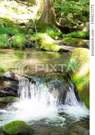 Mossy rocks and clear stream 140923375