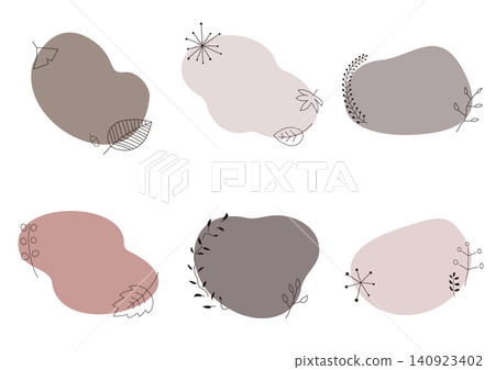 A set of hand-drawn style plants and wavy frames. A set of hand-drawn style plants and wavy frames. 140923402