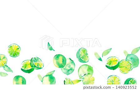 水彩風格青檸邊框套裝:夏季背景素材合集 水彩風格青檸邊框套裝:夏季背景素材合集 140923552