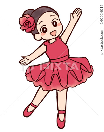 一個女孩跳舞芭蕾舞的插圖 一個女孩跳舞芭蕾舞的插圖 140924015