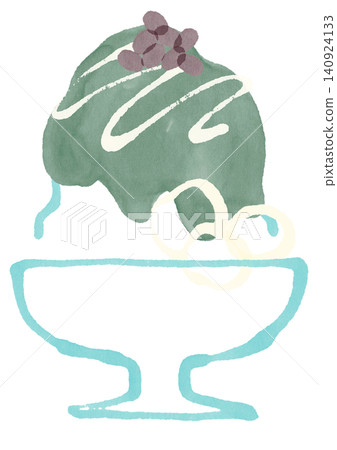 Shaved ice with toppings - matcha (analog) Shaved ice with toppings - matcha (analog) 140924133