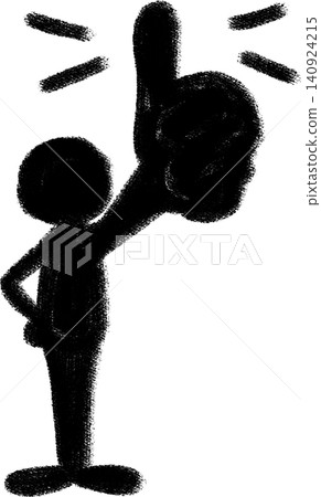 Hand-painted human silhouette pictograms, full body, 5 thumbs-up poses. Hand-painted human silhouette pictograms, full body, 5 thumbs-up poses. 140924215