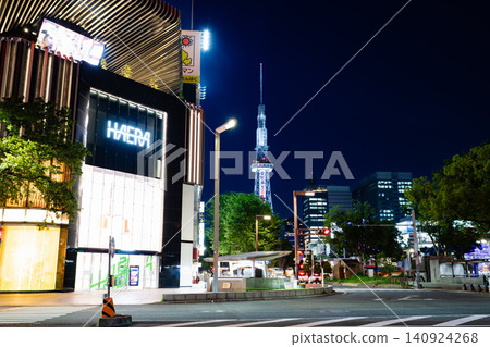名古屋市榮區,弘小路久屋西十字路口,名古屋榮地標,中部電力未來大廈,夜景 名古屋市榮區,弘小路久屋西十字路口,名古屋榮地標,中部電力未來大廈,夜景 140924268
