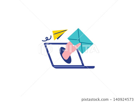 Image illustrating the sending of an email. Image illustrating the sending of an email. 140924573