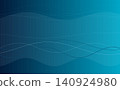 An abstract background design symbolizing technology, featuring overlapping blue gradients and wavy lines. 140924980