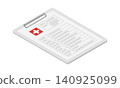 Isometric illustrations of medical charts and binders 140925099
