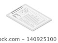 Isometric illustration of a resume and binder 140925100