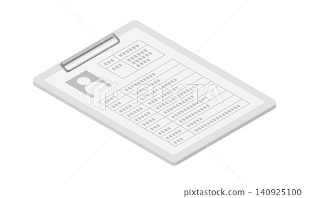 Isometric illustration of a resume and binder Isometric illustration of a resume and binder 140925100