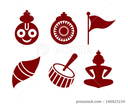 Traditional Jagannath Rath Yatra festival icons 140925234
