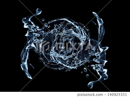 3D illustration of abstract water splashes on a black background | Clean and flowing waves and water splashes 3D illustration of abstract water splashes on a black background | Clean and flowing waves and water splashes 140925331