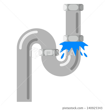 圖中展示了一個嚴重的水管漏水問題,水流以極大的力量從管道中噴湧而出。 圖中展示了一個嚴重的水管漏水問題,水流以極大的力量從管道中噴湧而出。 140925343