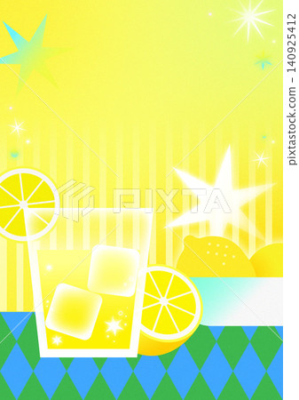 Summer background template with fresh lemonade and lemon fruit and copy space for text Summer background template with fresh lemonade and lemon fruit and copy space for text 140925412
