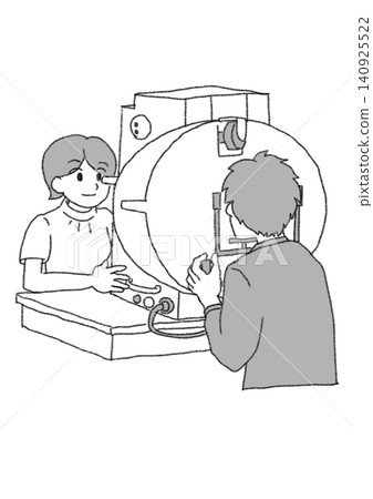 Illustration of a person undergoing an eye exam using a machine (black and white, monochrome, simple, white background JPG) Illustration of a person undergoing an eye exam using a machine (black and white, monochrome, simple, white background JPG) 140925522