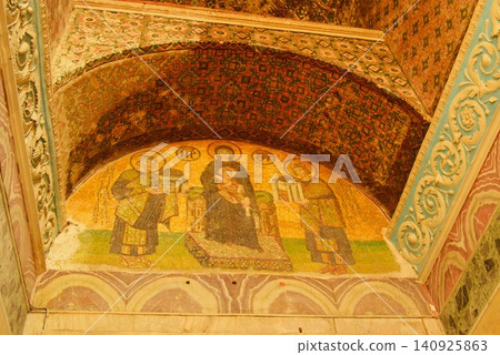 Mural decorations at the southwest entrance of Hagia Sophia, Istanbul Mural decorations at the southwest entrance of Hagia Sophia, Istanbul 140925863
