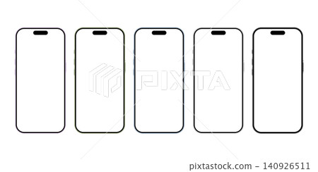 2026 Latest 17 Smartphone Frame 5 Color Set: Mockup Frame for New Smartphones, Screen Transparent 140926511
