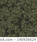 Seamless olive camouflage pattern with Pixel and Spots mixed Hex effect 140926624