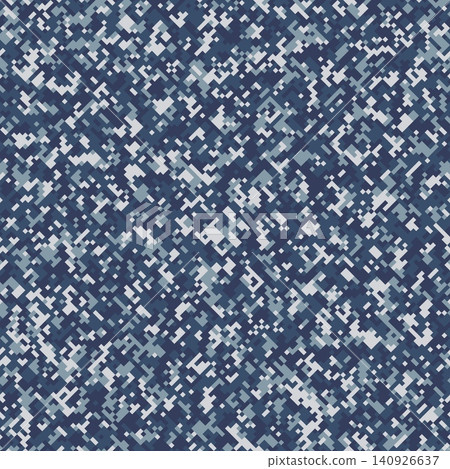 Abstract digital camouflage pattern in cool blue and white colors 140926637
