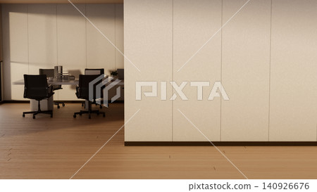 Modern office interior with blank wall copy space and workspace 140926676