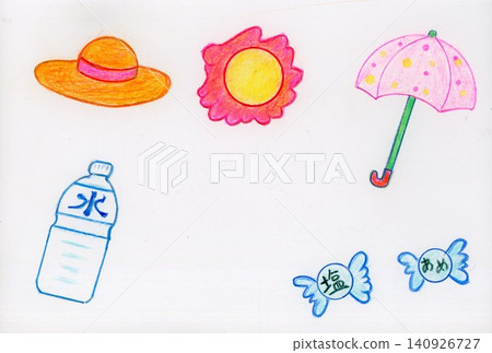 Midsummer Heatstroke Warning Illustration Midsummer Heatstroke Warning Illustration 140926727