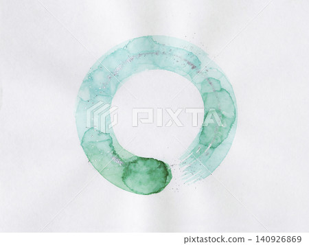 A refreshing background with a watercolor circle of light blue and emerald green floating in the center. A refreshing background with a watercolor circle of light blue and emerald green floating in the center. 140926869