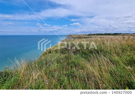 Scenic Coastal Cliffside with Grassy Meadow and Expansive Ocean View Scenic Coastal Cliffside with Grassy Meadow and Expansive Ocean View 140927000