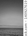 Serene Ocean Horizon at Dusk in Monochrome Tranquility and Infinity Concept for Wall Art 140927619