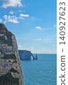 Majestic Cliffs and Natural Arch Overlooking the Blue Sea on a Sunny Day 140927623