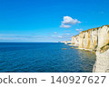 Majestic Coastal Cliffs Overlooking Blue Ocean on Sunny Day 140927627