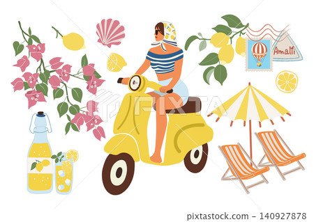 Amalfi Set. Scooter Girl Limoncello Beach Plants 140927878