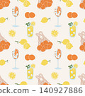 Amalfi Pattern. Oranges Lemons Aperol Limoncello Set 140927886