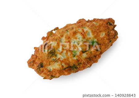 Vegetable Zucchini Herb Fritters Mucver Style Isolated on White Vegetable Zucchini Herb Fritters Mucver Style Isolated on White 140928643