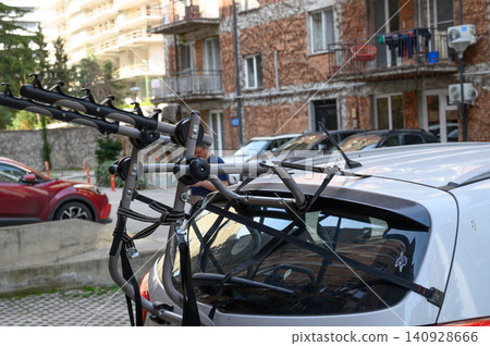 Car trunk bike rack for outdoor travel and cycling trips Car trunk bike rack for outdoor travel and cycling trips 140928666