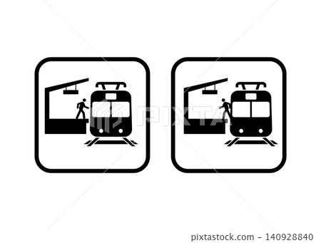 train station platform person boarding and alighting icon sign graphic train station platform person boarding and alighting icon sign graphic 140928840