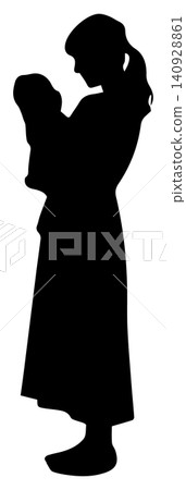 抱著嬰兒的橫黑女子 抱著嬰兒的橫黑女子 140928861
