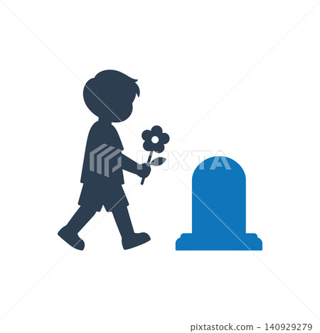 Child Offering Grave Tribute Icon Child Offering Grave Tribute Icon 140929279