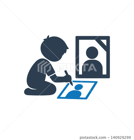 Child Grieving Memorial Portrait icon Child Grieving Memorial Portrait icon 140929299
