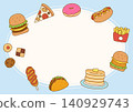 american fast food rectangle frame 140929743