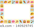 colorful fast food rectangle frame 140929745