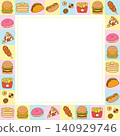 colorful fast food square frame 140929746