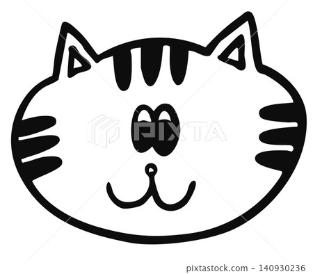 Hand drawn cat face shape outline for kid colouring book, decoration, kitten cartoon, characters, comic, mascot, stickers, tattoo, pet shop, animal, home decor, house, yard, playtime, brooch, icon Hand drawn cat face shape outline for kid colouring book, decoration, kitten cartoon, characters, comic, mascot, stickers, tattoo, pet shop, animal, home decor, house, yard, playtime, brooch, icon 140930236